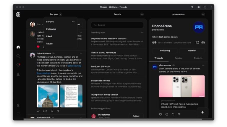 Threads is widely rolling out the Tweetdeck-like multi-column layout known as “ThreadsDeck”